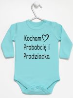 kocham prababcię i pradziadka body z długim rękawem kolor miętowy 131