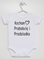 kocham prababcię i pradziadka body z krótkim rękawem kolor biały 131