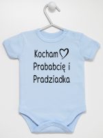 kocham prababcię i pradziadka body z krótkim rękawem kolor błękitny 131