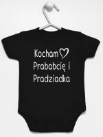 kocham prababcię i pradziadka body z krótkim rękawem kolor czarny 131