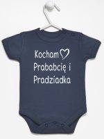 kocham prababcię i pradziadka body z krótkim rękawem kolor granatowy 131
