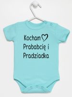 kocham prababcię i pradziadka body z krótkim rękawem kolor miętowy 131