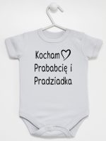 kocham prababcię i pradziadka body z krótkim rękawem kolor szary 131