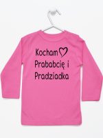 kocham prababcię i pradziadka koszulka z długim rękawem kolor ciemny różowy 131