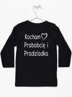 kocham prababcię i pradziadka koszulka z długim rękawem kolor czarny 131