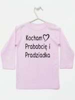 kocham prababcię i pradziadka koszulka z długim rękawem kolor różowy 131