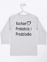 kocham prababcię i pradziadka koszulka z długim rękawem kolor szary 131