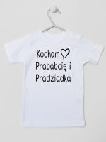 kocham prababcię i pradziadka koszulka z krótkim rękawem kolor biały 131
