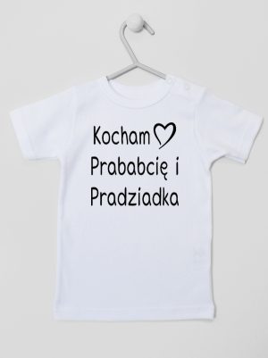 kocham prababcię i pradziadka koszulka z krótkim rękawem kolor biały 131