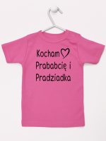 kocham prababcię i pradziadka koszulka z krótkim rękawem kolor ciemny różowy 131