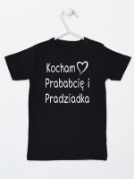 kocham prababcię i pradziadka koszulka z krótkim rękawem kolor czarny 131