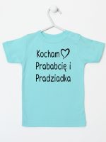 kocham prababcię i pradziadka koszulka z krótkim rękawem kolor miętowy 131