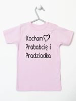 kocham prababcię i pradziadka koszulka z krótkim rękawem kolor różowy 131
