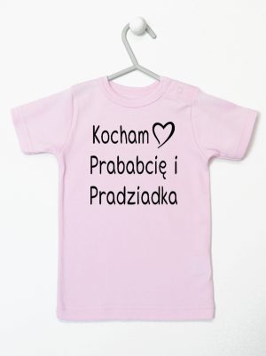 kocham prababcię i pradziadka koszulka z krótkim rękawem kolor różowy 131