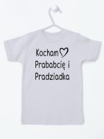 kocham prababcię i pradziadka koszulka z krótkim rękawem kolor szary 131