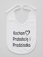 kocham prababcię i pradziadka śliniak niemowlęcy kolor biały 131