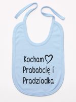 kocham prababcię i pradziadka śliniak niemowlęcy kolor błękitny 131