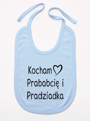 kocham prababcię i pradziadka śliniak niemowlęcy kolor błękitny 131