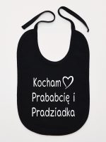 kocham prababcię i pradziadka śliniak niemowlęcy kolor czarny 131