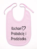 kocham prababcię i pradziadka śliniak niemowlęcy kolor różowy 131