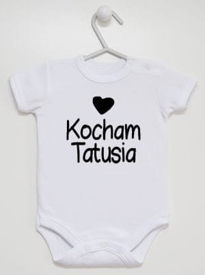 kocham tatusia z sercem body z krótkim rękawem kolor biały 033