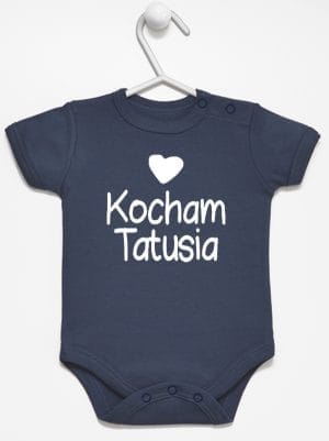 kocham tatusia z sercem body z krótkim rękawem kolor granatowy 033