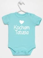 kocham tatusia z sercem body z krótkim rękawem kolor miętowy 033 kocham tatusia z sercem body z krótkim rękawem kolor miętowy 033