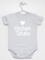 kocham tatusia z sercem body z krótkim rękawem kolor szary 033 kocham tatusia z sercem body z krótkim rękawem kolor szary 033