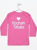 kocham tatusia z sercem koszulka z długim rękawem kolor ciemny różowy 033