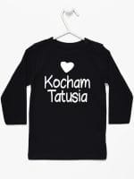kocham tatusia z sercem koszulka z długim rękawem kolor czarny 033