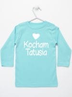 kocham tatusia z sercem koszulka z długim rękawem kolor miętowy 033