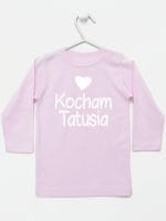 kocham tatusia z sercem koszulka z długim rękawem kolor różowy 033