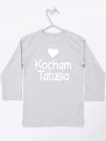 kocham tatusia z sercem koszulka z długim rękawem kolor szary 033