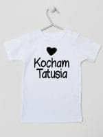 kocham tatusia z sercem koszulka z krótkim rękawem kolor biały 033