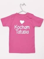 kocham tatusia z sercem koszulka z krótkim rękawem kolor ciemny różowy 033
