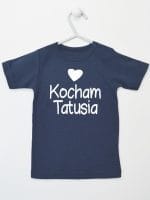 kocham tatusia z sercem koszulka z krótkim rękawem kolor granatowy 033