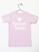 kocham tatusia z sercem koszulka z krótkim rękawem kolor różowy 033