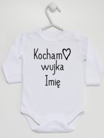 kocham wujka z imieniem body z długim rękawem kolor biały 102