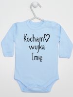 kocham wujka z imieniem body z długim rękawem kolor błękitny 102