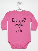 kocham wujka z imieniem body z długim rękawem kolor ciemny różowy 102