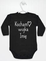 kocham wujka z imieniem body z długim rękawem kolor czarny 102