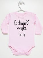 kocham wujka z imieniem body z długim rękawem kolor różowy 102