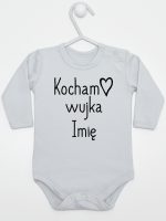 kocham wujka z imieniem body z długim rękawem kolor szary 102