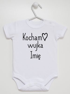 kocham wujka z imieniem body z krótkim rękawem kolor biały 102