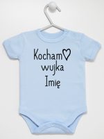 kocham wujka z imieniem body z krótkim rękawem kolor błękitny 102