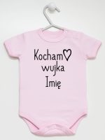 kocham wujka z imieniem body z krótkim rękawem kolor różowy 102