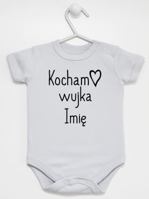 kocham wujka z imieniem body z krótkim rękawem kolor szary 102