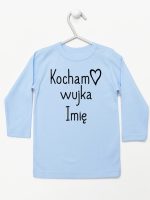kocham wujka z imieniem koszulka z długim rękawem kolor błękitny 102