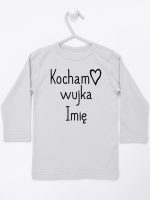 kocham wujka z imieniem koszulka z długim rękawem kolor szary 102
