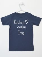 kocham wujka z imieniem koszulka z krótkim rękawem kolor granatowy 102